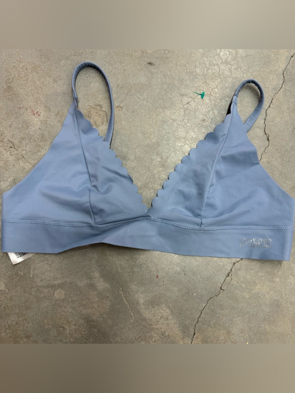 Victoria's Secret Scalloped Triangle Bralette in Dusty Blue